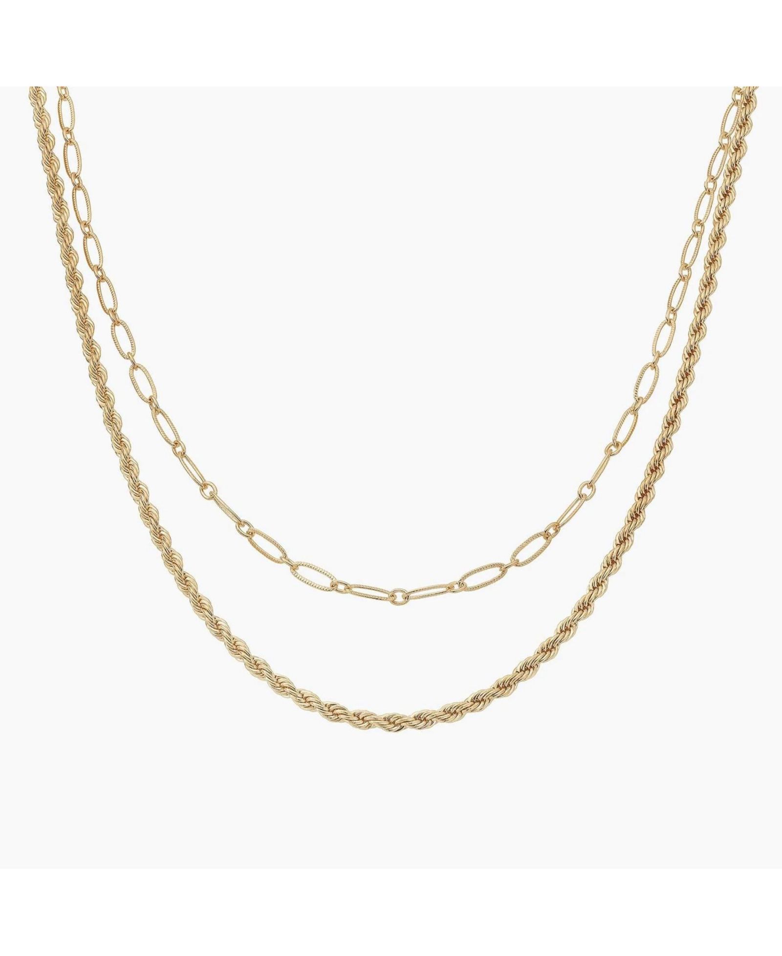 Многослойное ожерелье Chain and Rope Layered Necklace