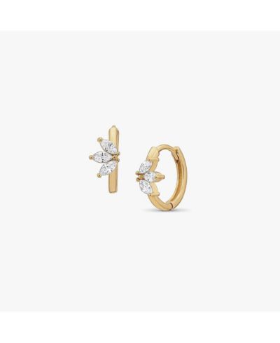 Серьги-кольца Bearfruit Jewelry 14k Gold Plated Lotus