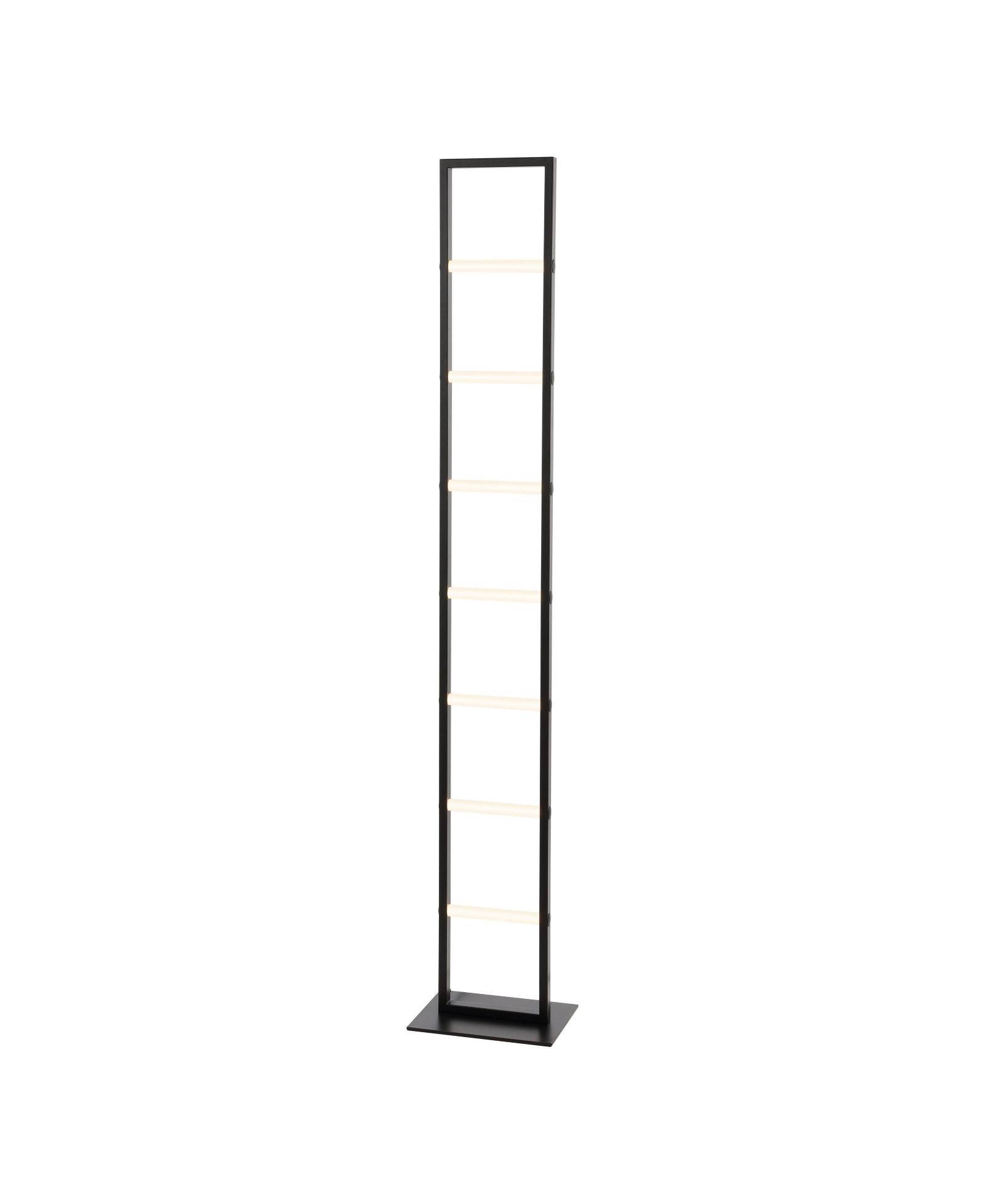 Ivan 59.3" Minimalist Modern Iron Ladder Dimmable Integrated LED Floor Lamp, Black