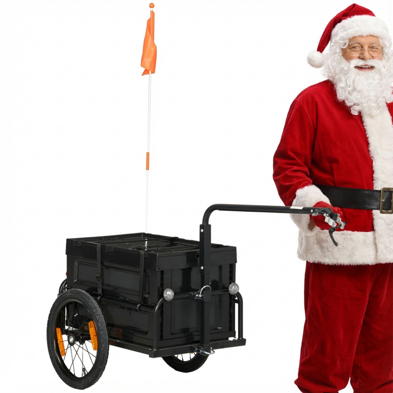 Aosom Bike Trailer Wagon with Removable Storage Box, No Bottom