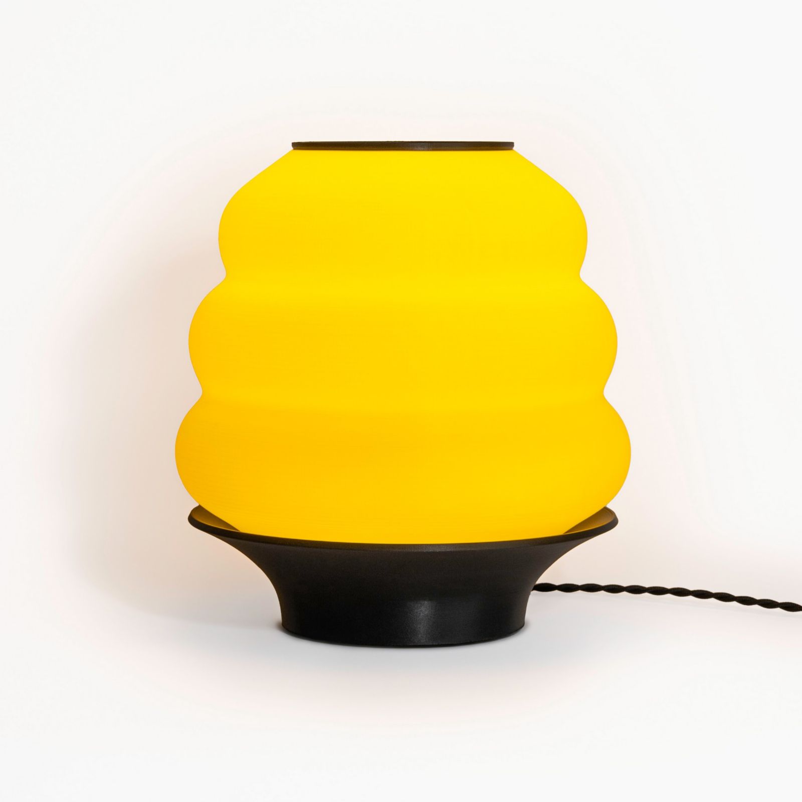 Honey Pot Minimalist Classic Plant-Based PLA 3D Printed Dimmable LED Table Lamp, White/Brown