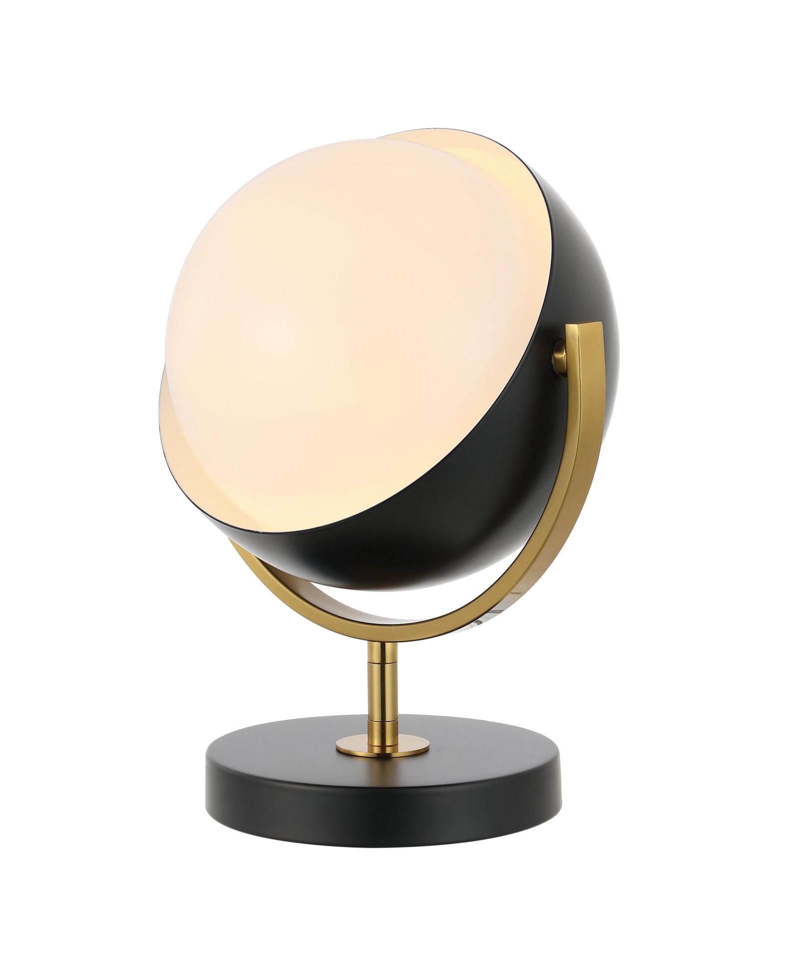 Напольный прожектор Jonathan Y Orion 12" Vintage Classic Metal/Acrylic Adjustable Orb LED, Black/Brass Gold
