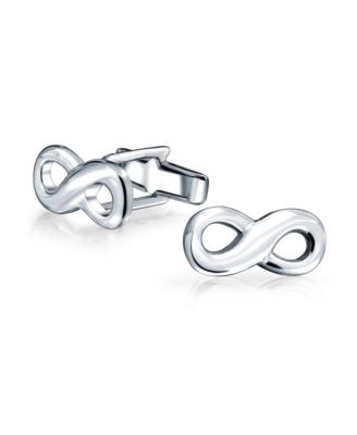 Bling Jewelry Classic Infinity Forever Love Cufflinks .925 Sterling Silver Hinge Back