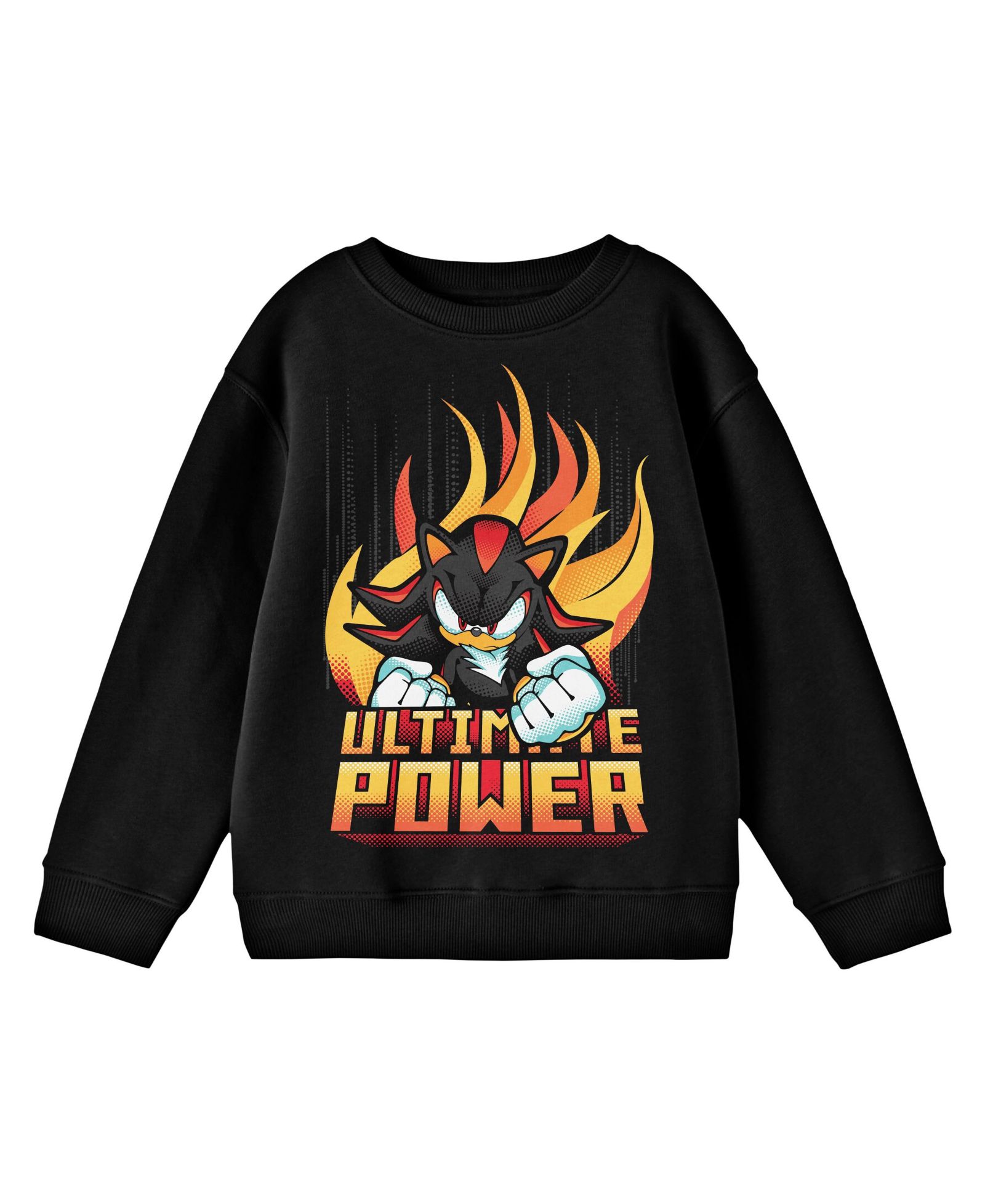 Детский свитшот Bioworld Sonic The Hedgehog Knuckles "Ultimate Power" черный с круглым вырезом