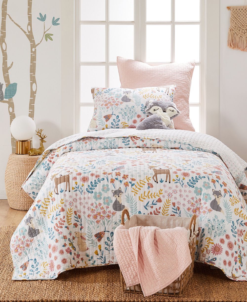 Детский комплект из 3 стеганых одеял Levtex Home Fancy Forest Reversible Full/Queen