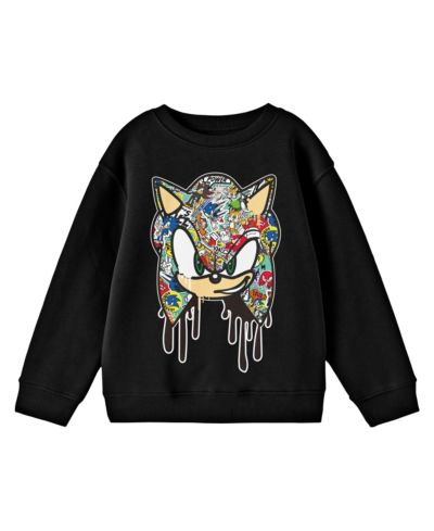 Sonic The Hedgehog Детский свитшот Bioworld Graffiti Portrait Black Crew Neck
