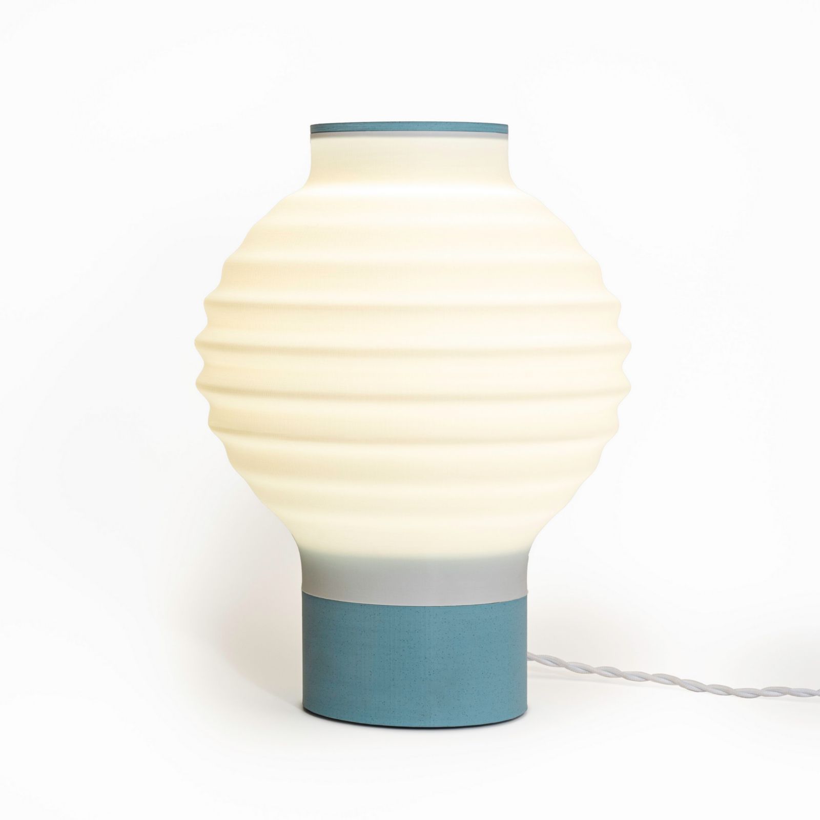 Asian Lantern Retro Traditional Plant-Based PLA 3D Printed Dimmable LED Table Lamp, White/Hot