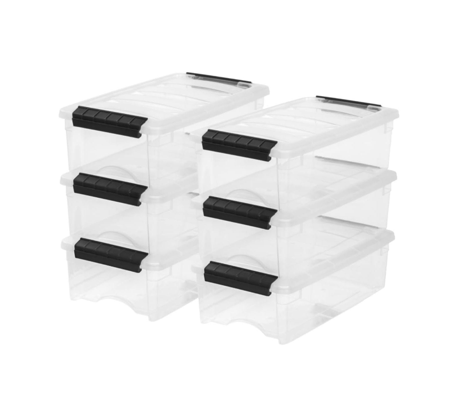 IRIS Plastic Storage Bins with Lids, 6 Qt, Stackable, 6Pk