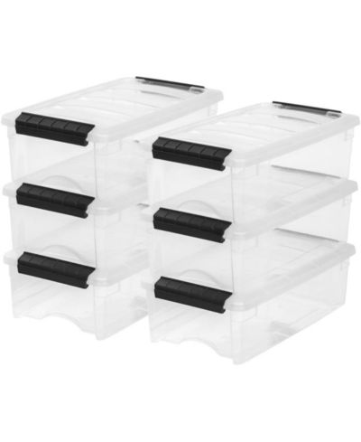 IRIS Plastic Storage Bins with Lids, 6 Qt, Stackable, 6Pk