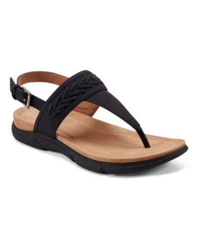 Easy Spirit Monte Woven T-Strap Flat Slingback Sandals