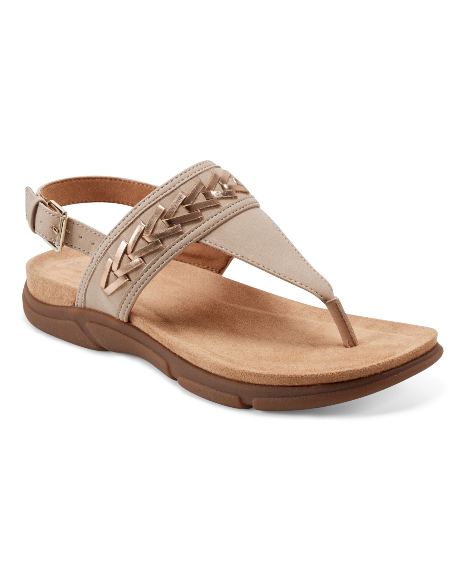 Easy Spirit Monte Woven T-Strap Flat Slingback Sandals