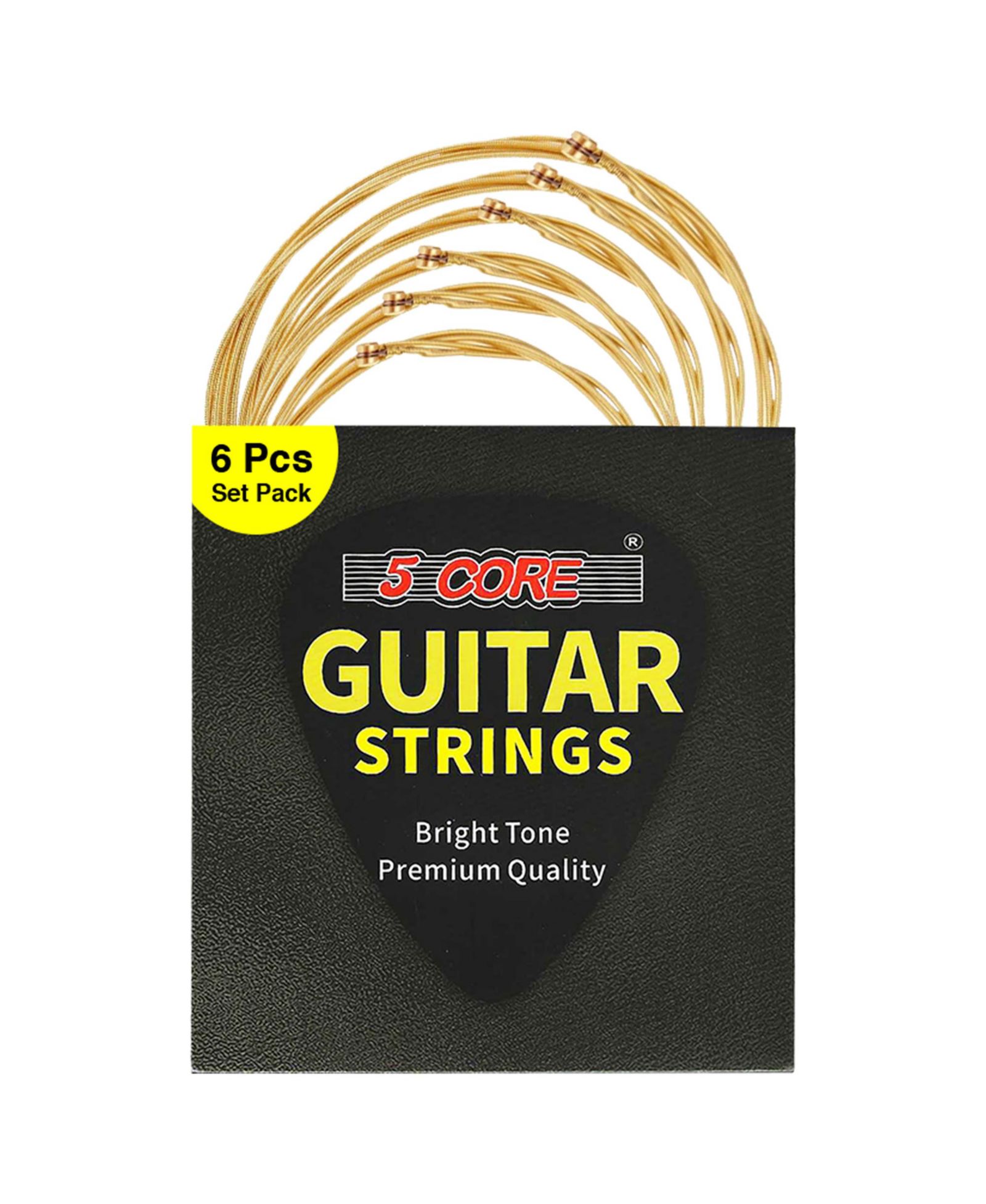 5 Core 0.010-0.047 Heavy Duty 6 String Acoustic Guitar Strings