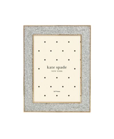 kate spade new york Sitting Pretty Silver Glitter Frame, 5"x 7"
