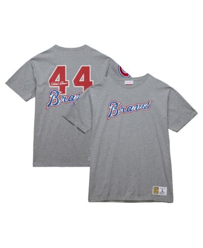 Мужская футболка Mitchell & Ness Hank Aaron Atlanta Braves Legends, серая меланж