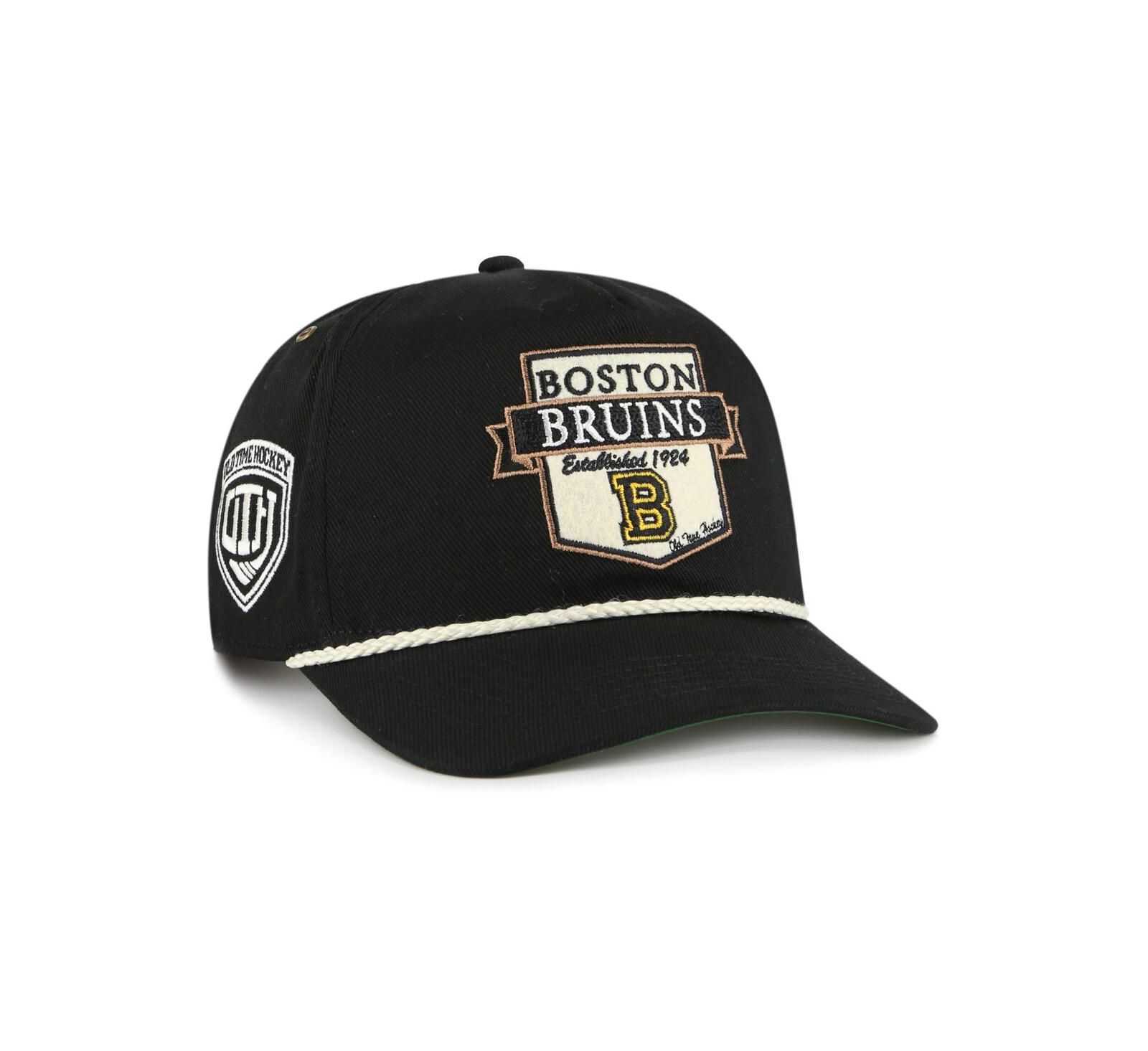 '47 Brand Мужская бейсболка Boston Bruins Old Time Hockey Rafter Sure Shot Hitch Adjustable Black