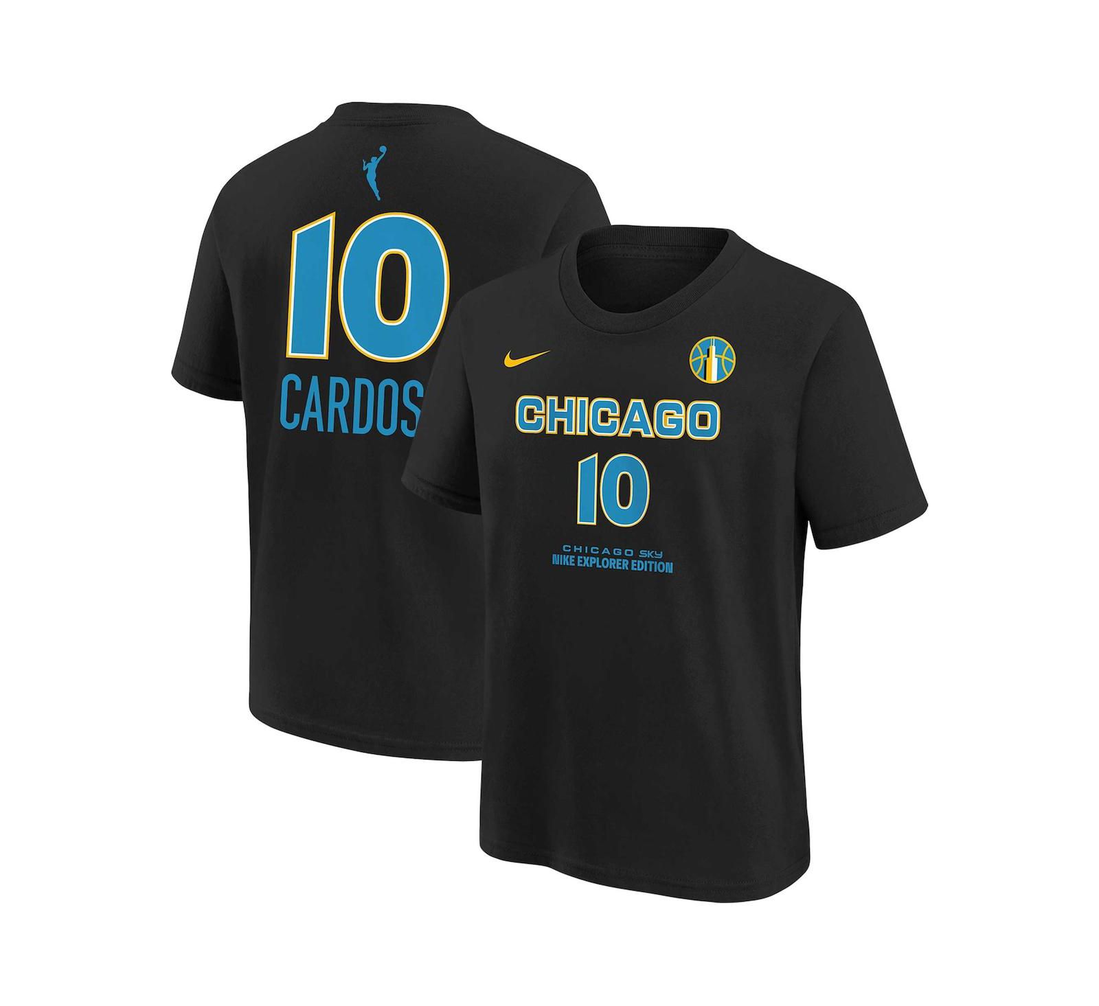 Nike Men's and Women's Kamilla Cardoso Black Chicago Sky 2024 WNBA Draft Name & Number T-Shirt