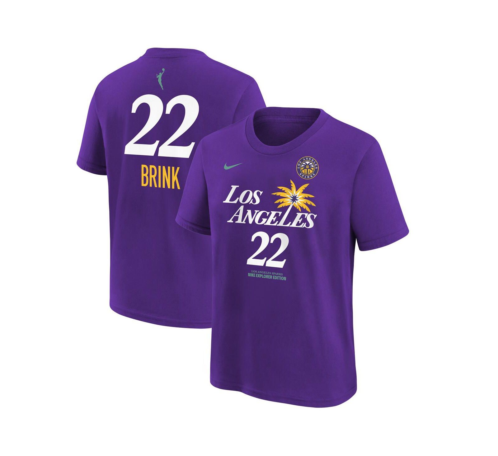 Футболка Nike Мужская и Женская Cameron Brink Purple Los Angeles Sparks 2024 WNBA Draft Name & Number