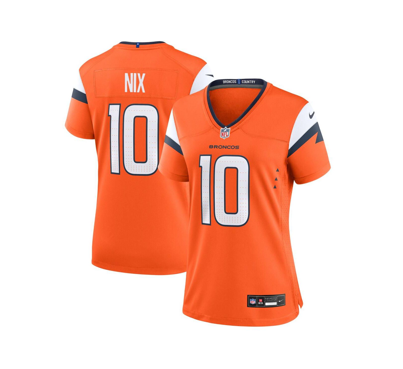 Nike Женская джерси Bo Nix Orange Denver Broncos
