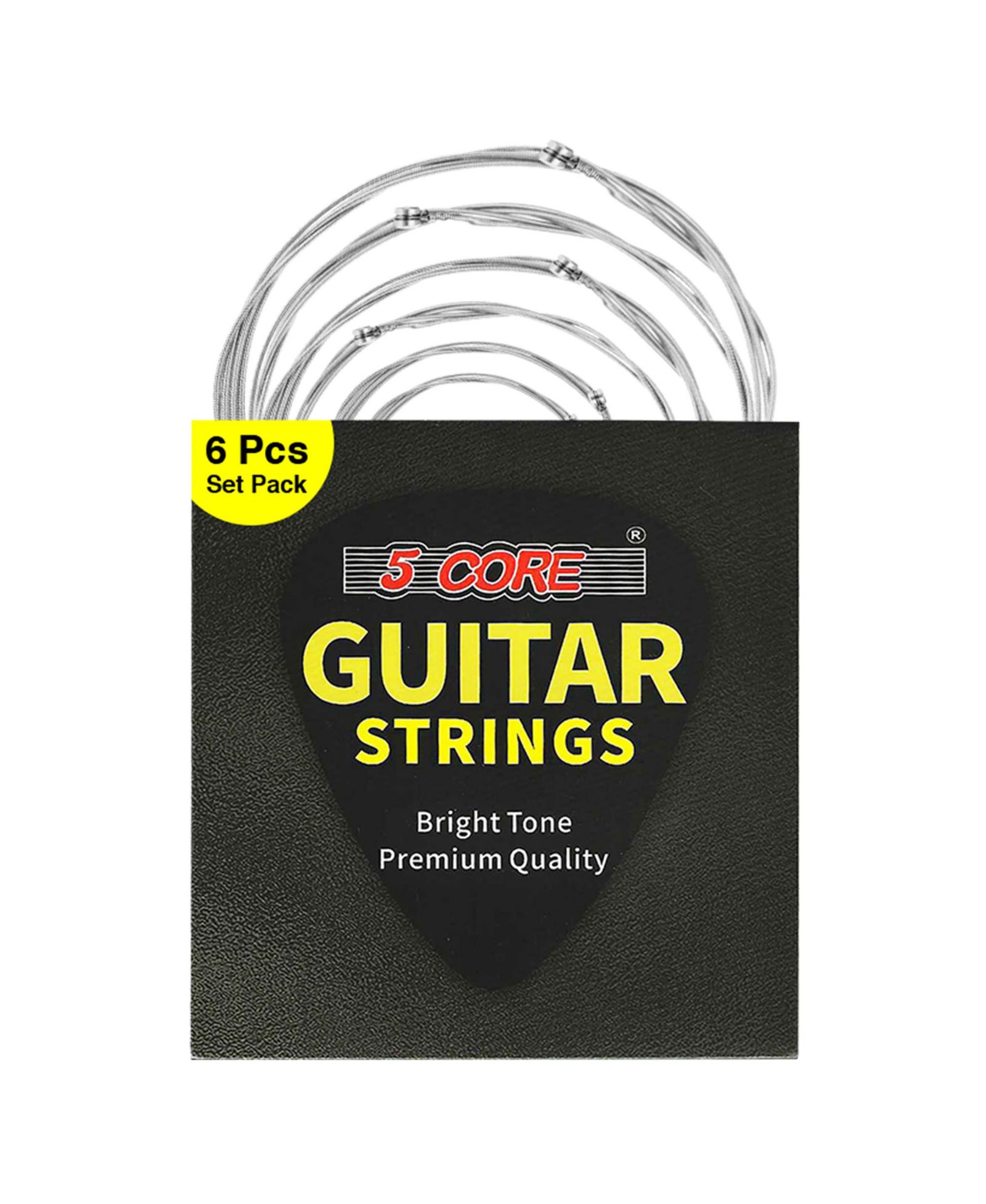 5 Core Guitar Strings; 0.010-0.048 Steel Gauge; w Deep Bright Tone; Consistent Feel for 6 String - GS AC