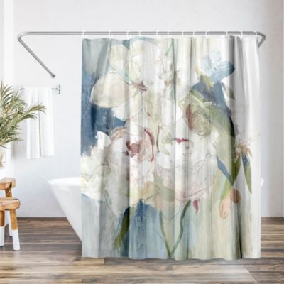 Americanflat Blissful Peony by PI Creative Art Floral Shower Curtain, 71x74