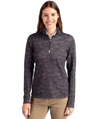 Женский пуловер Cutter & Buck Traverse Stretch Eco Camo Print Quarter Zip