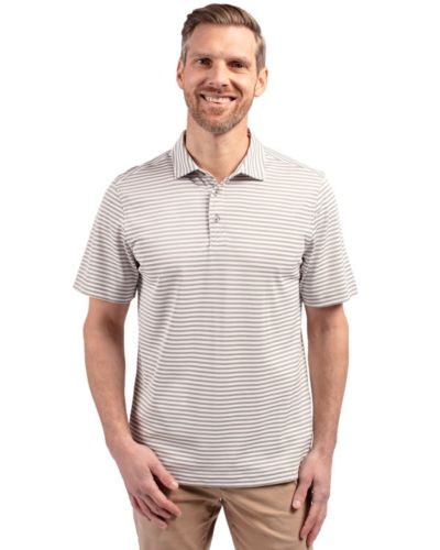 Cutter & Buck Men's Virtue Pique Stripe Short Sleeve Polo
