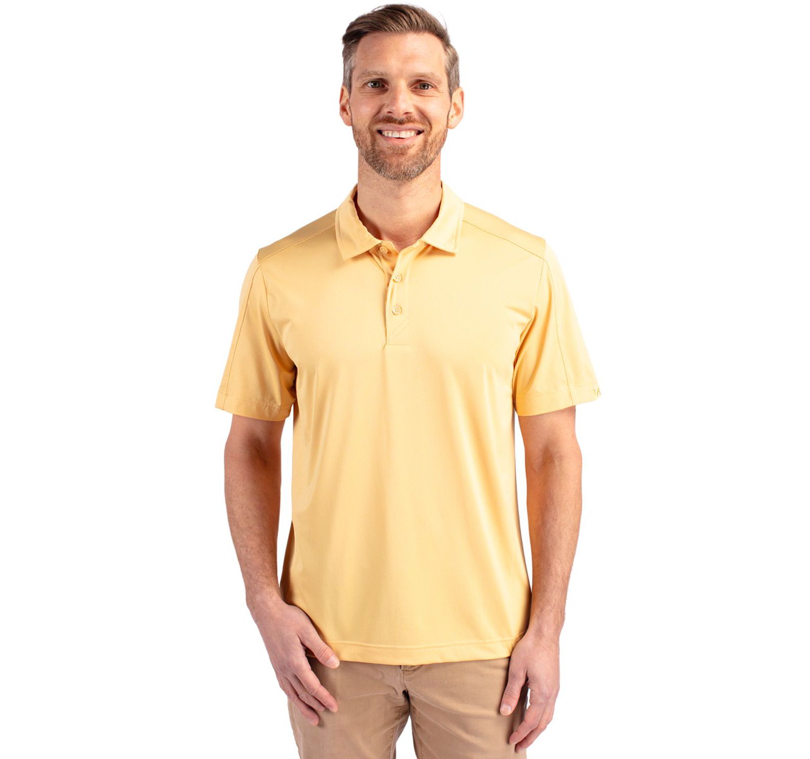 Cutter & Buck Men's Prospect Textured Stretch Short Sleeve Polo Shirt