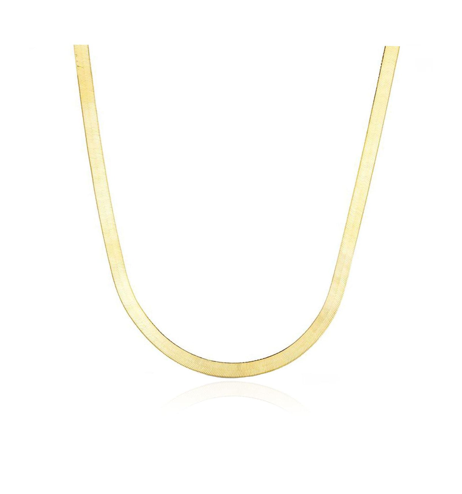 The Lovery Мини колье Herringbone 14K Yellow Gold - 3 мм - 18 дюймов