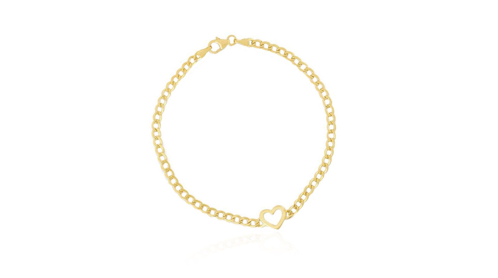 Браслет The Lovery Curb Heart из золота 14K