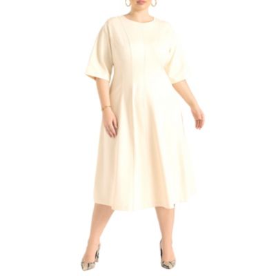 Женское миди-платье ELOQUII Seam Detail Ponte Workwear