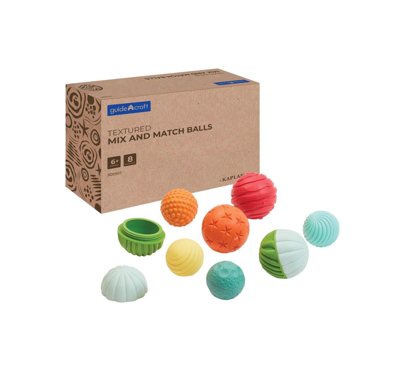 Kaplan Early Learning Textured Mix and Match Balls Fine Motor 8-Piece Learning Toy, Ages 6 Months+
