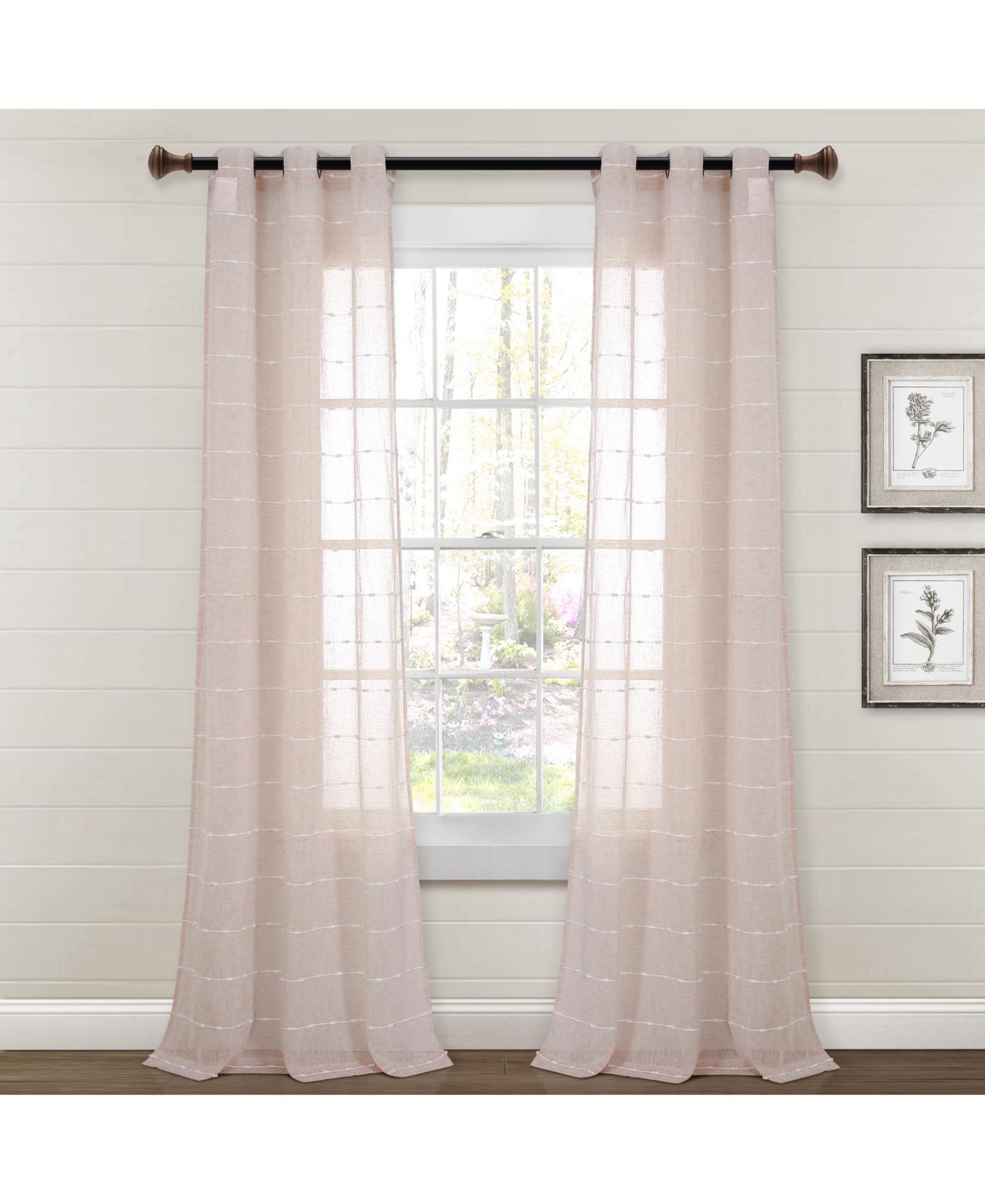 Прозрачные шторы Lush Decor Farmhouse Textured Grommet Sheer Window Curtain Panels
