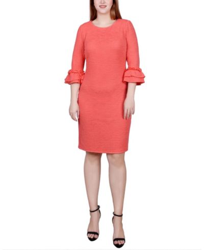 NY Collection Petite Трикотажное платье с текстурой и рукавом 3/4