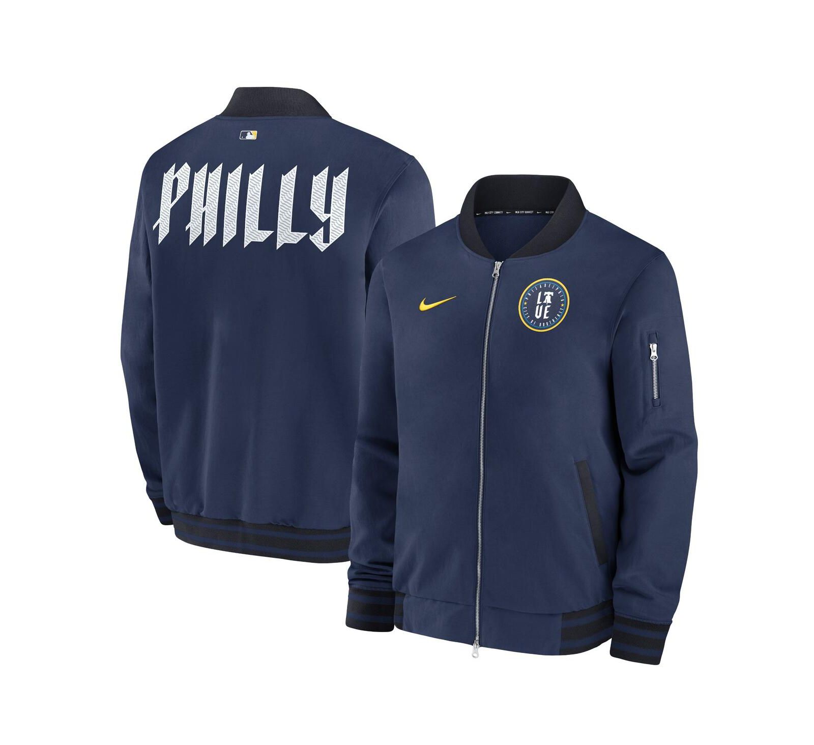 Мужская куртка-бомбер Nike Philadelphia Phillies 2024 City Connect Authentic Collection Game Time Full-Zip