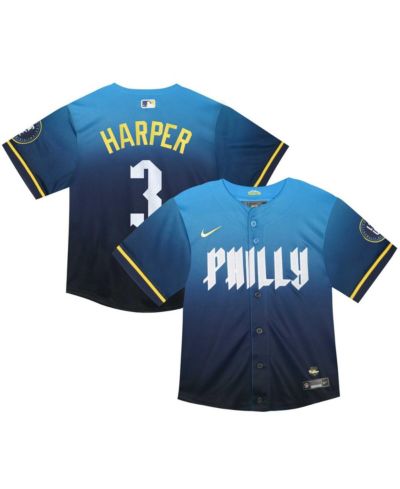 Детская джерси Nike Bryce Harper Blue Philadelphia Phillies 2024 City Connect Limited Player