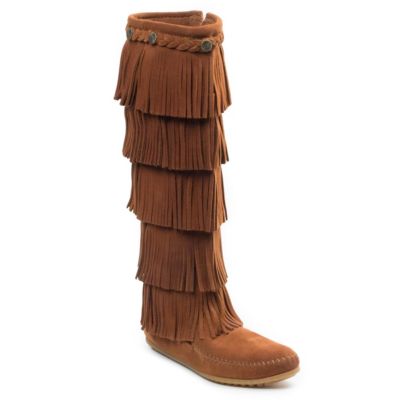 Minnetonka Women's Suede 5-Layer Fringe Boots
