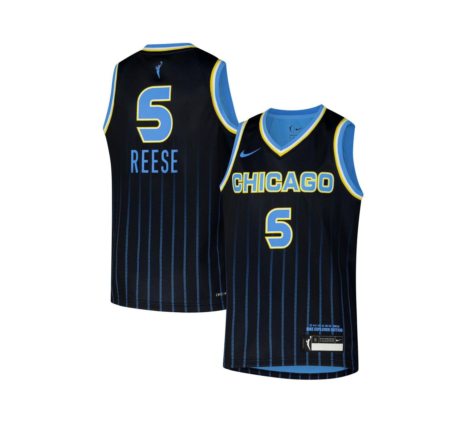 Детская джерси Nike Angel Reese Black Chicago Sky 2024 WNBA Draft Explorer Edition Victory Player