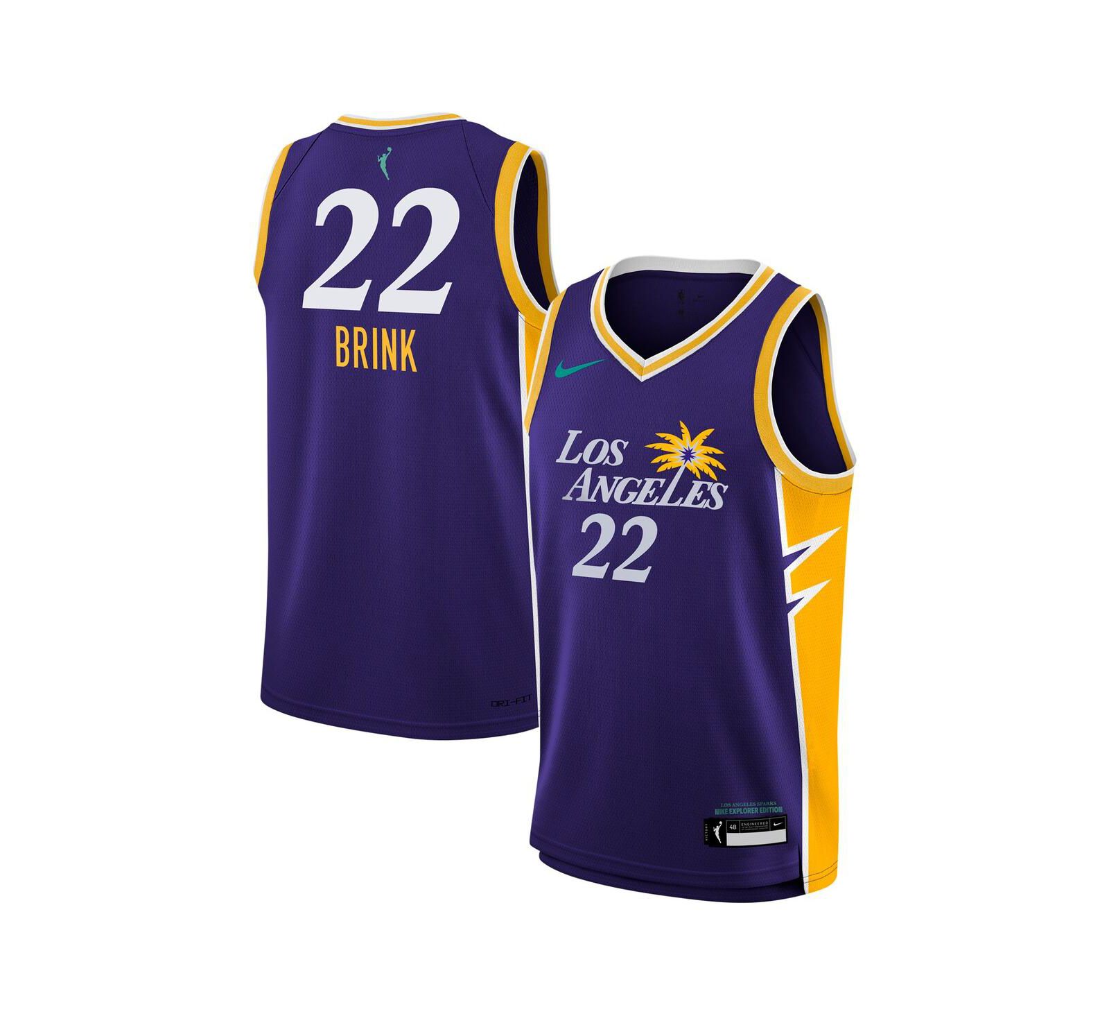 Детская джерси Nike Cameron Brink Purple Los Angeles Sparks 2024 WNBA Draft Explorer Edition Victory Player