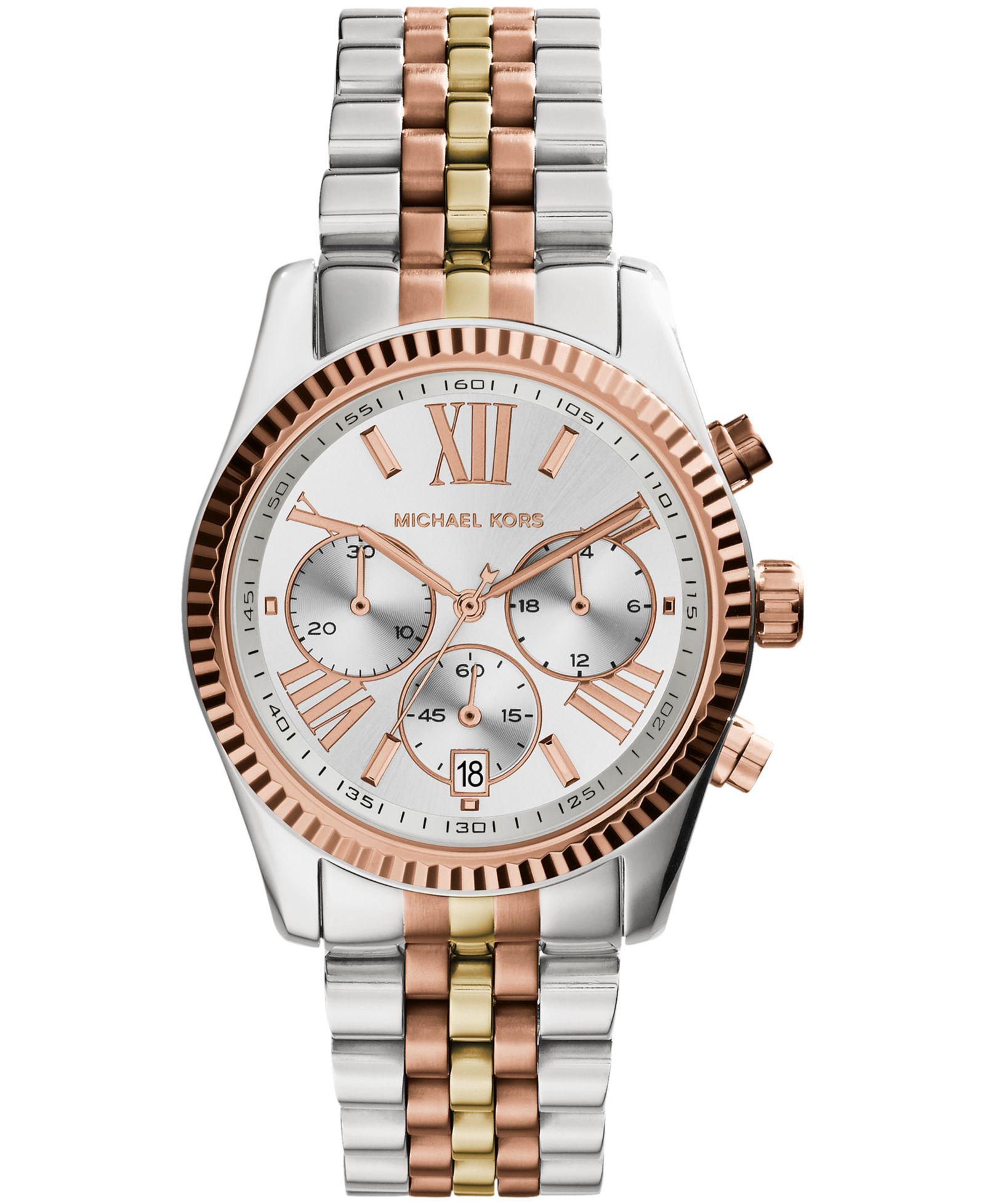 Michael Kors Женские часы Lexington Tri-Tone Stainless Steel 38mm