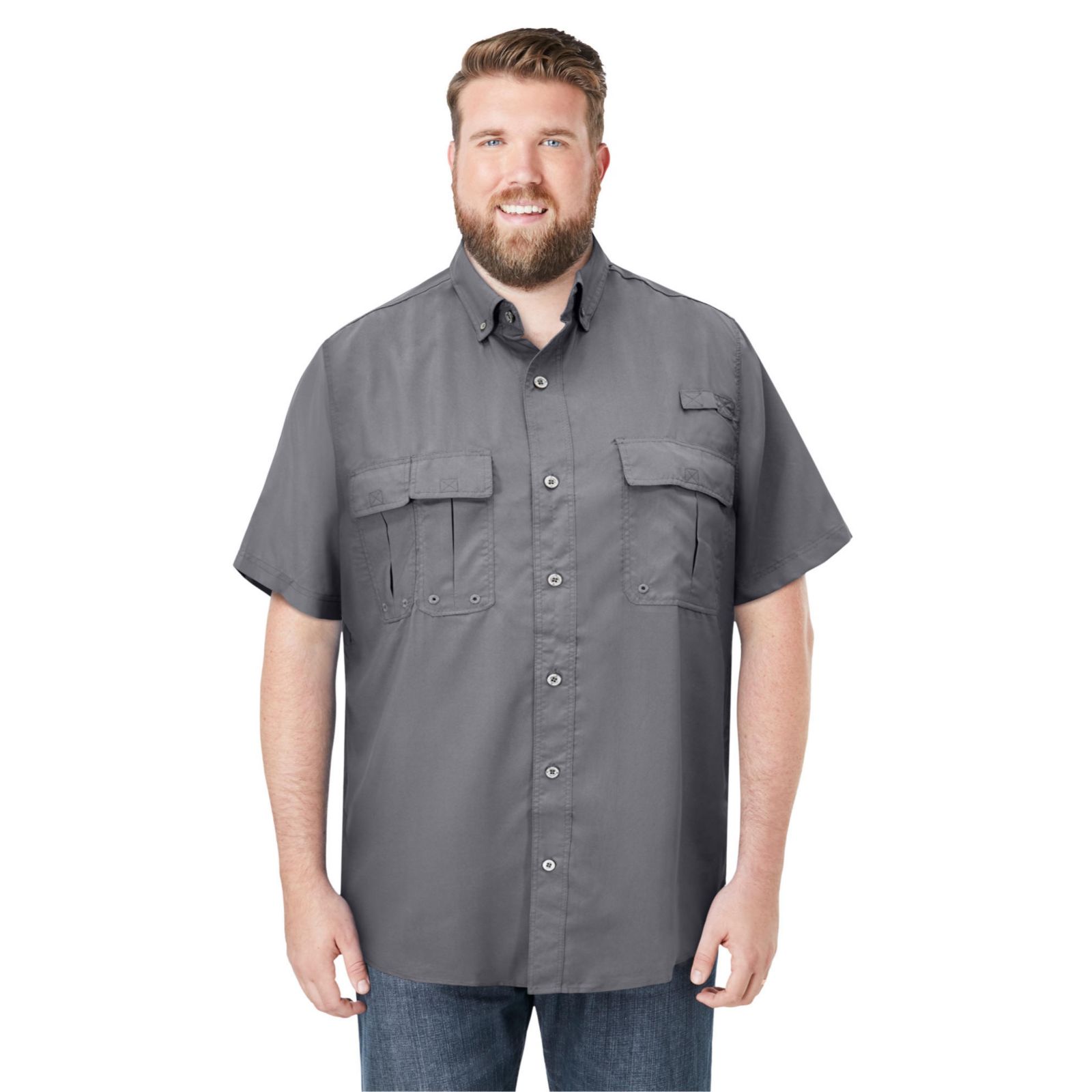 Boulder Creek Men's by KingSize Off-Shore Short-Sleeve Sports Shirt