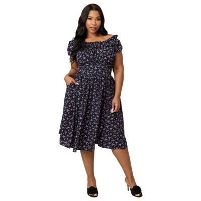 Платье Unique Vintage Plus Size Ruffle Swing