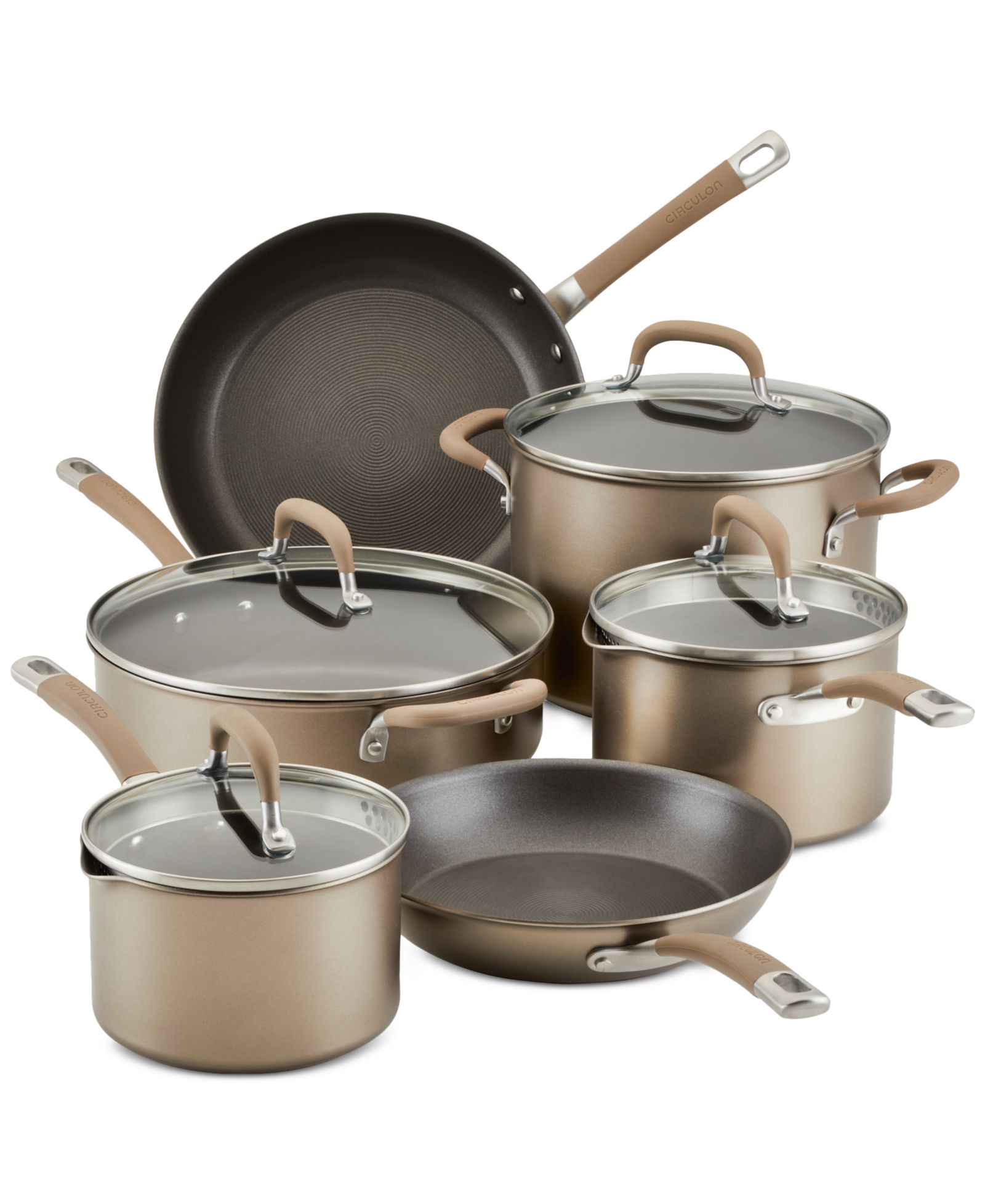 Набор посуды Circulon Premier Professional Hard-Anodized Aluminum 10-Pc.