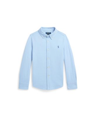 Детская хлопковая сетчатая рубашка Polo Ralph Lauren Featherweight