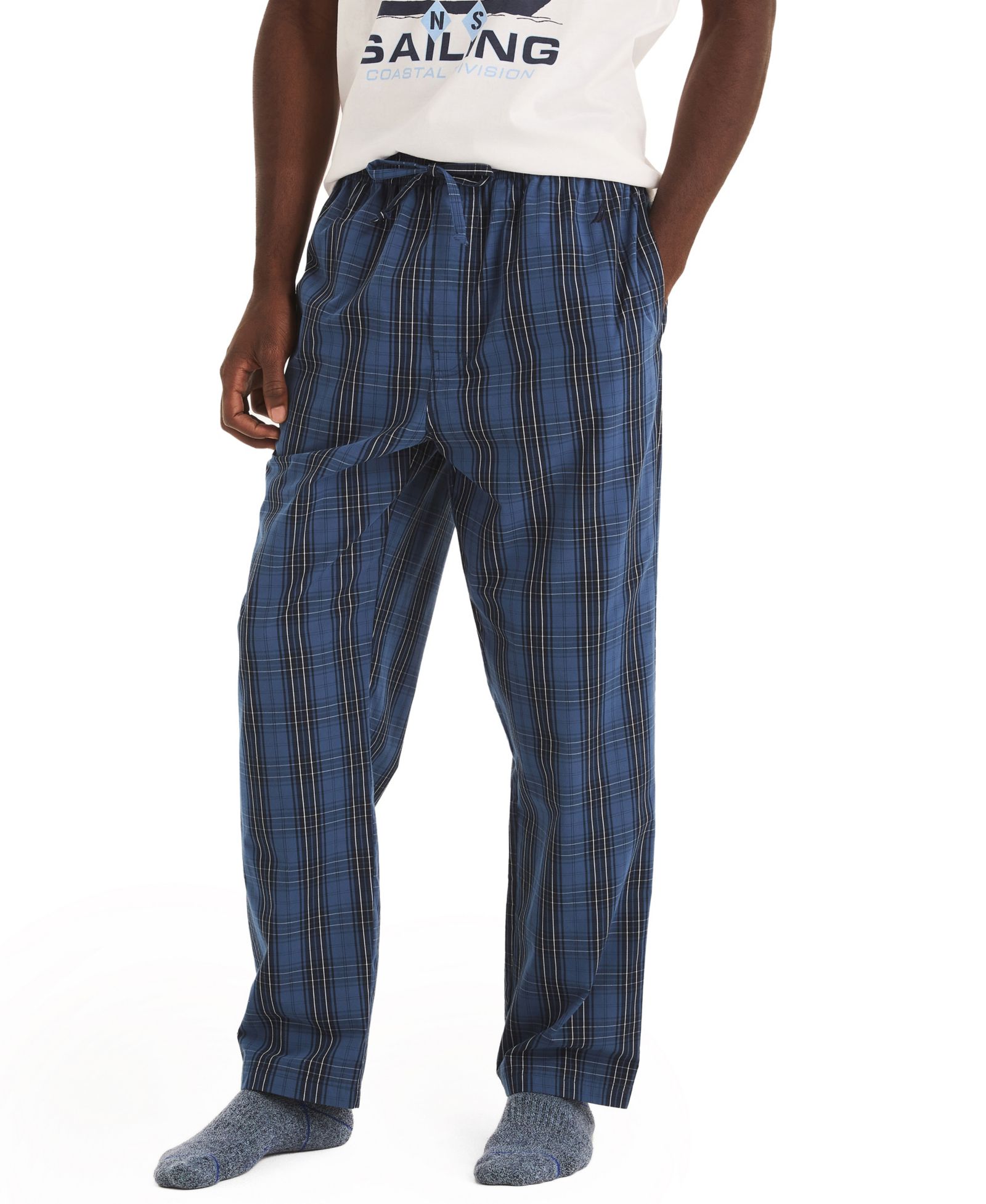 Nautica Men's Plaid Plaid Poplin Pajama Pants