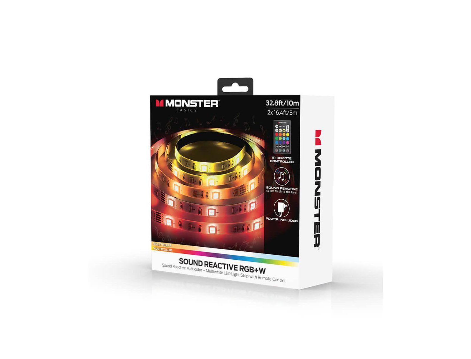 MONSTER CABLE Светодиодная лента RGB, многоцветная, 32.8ft