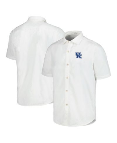 Мужская рубашка Tommy Bahama White Kentucky Wildcats Coconut Point Palm Vista IslandZone Camp Button-Up