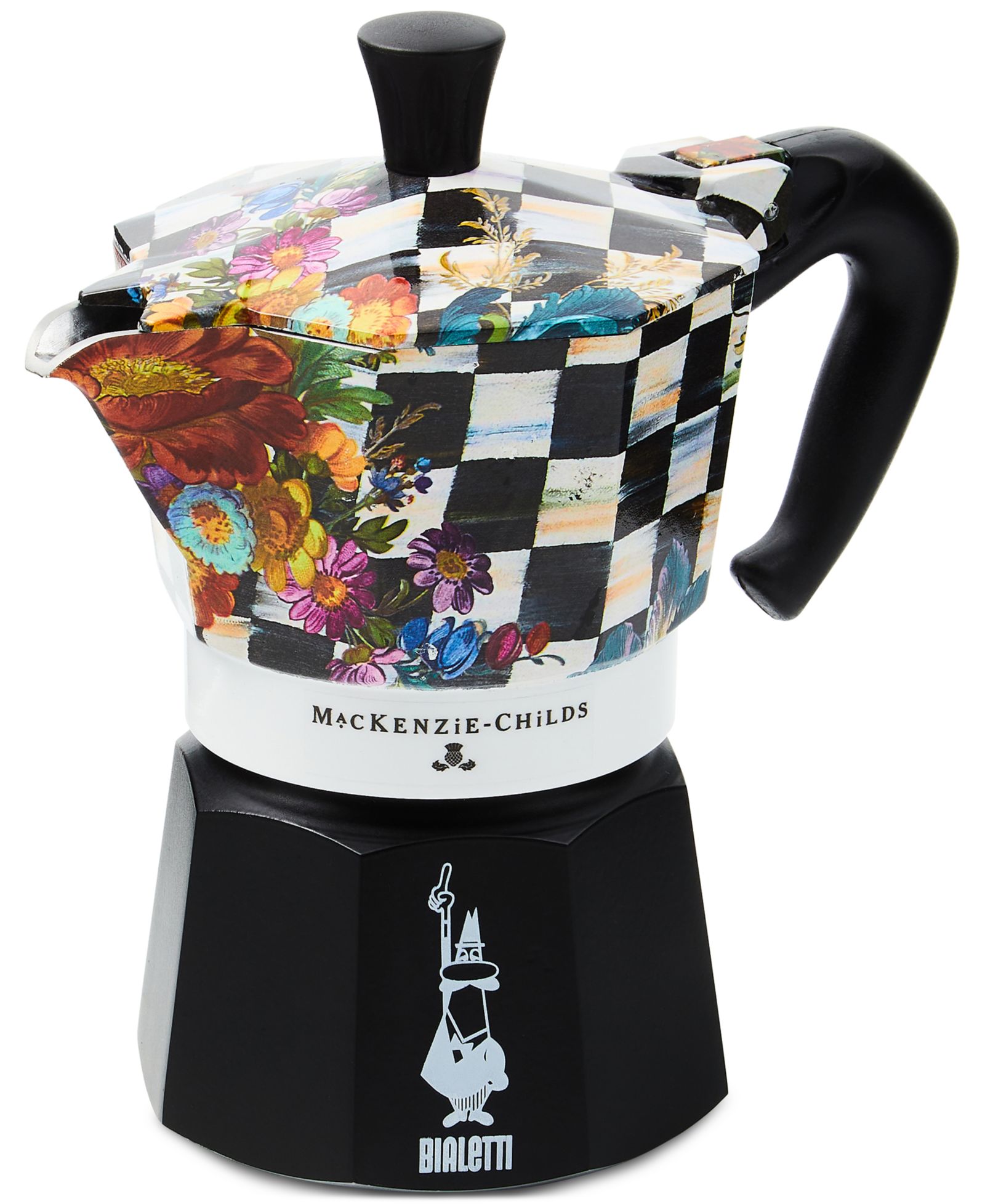 MacKenzie-Childs Bialetti Moka кофейник Courtly Flower Market, 3 чашки