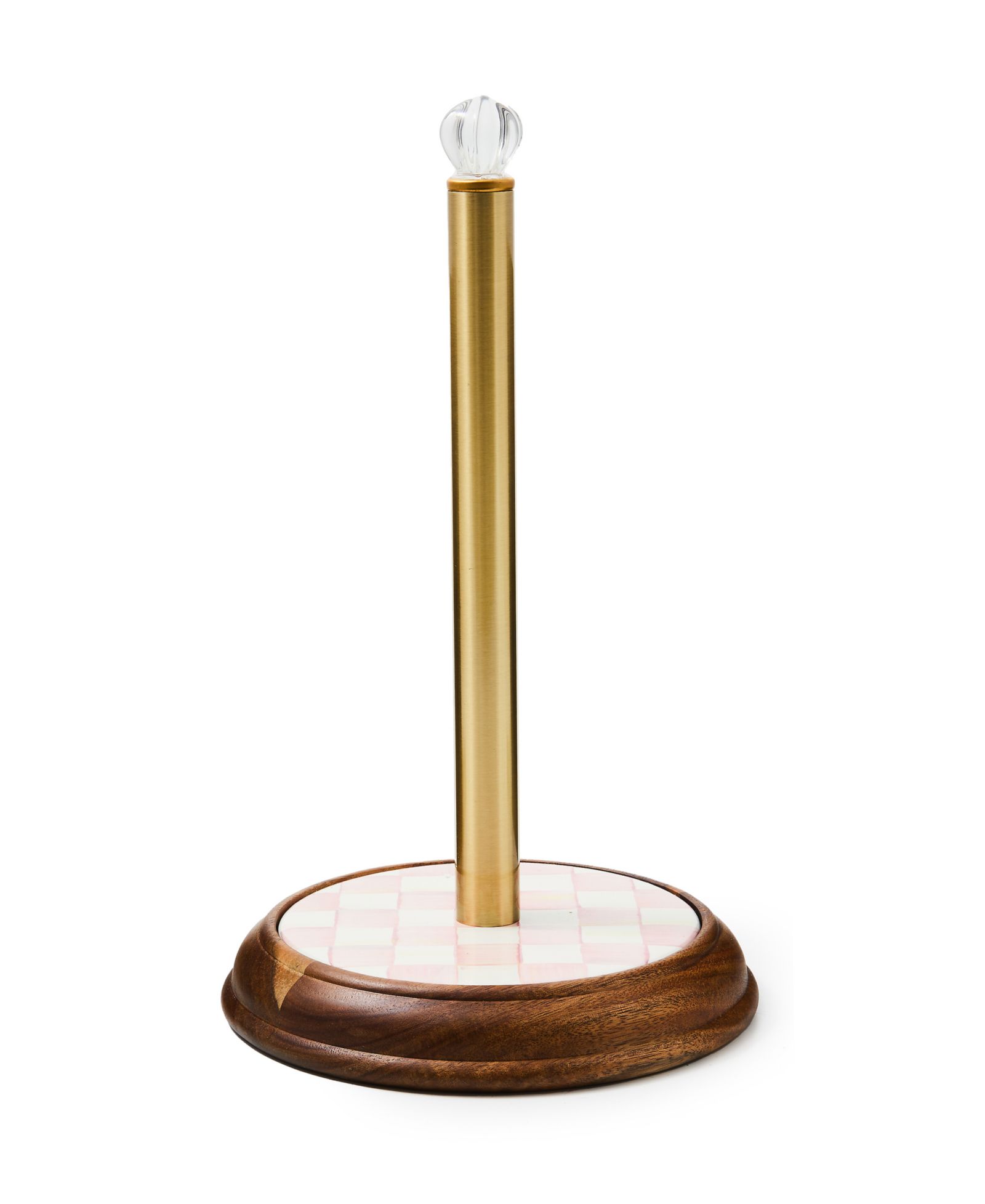 Держатель для бумажных полотенец MacKenzie-Childs Rosy Check Wood Paper Towel Holder