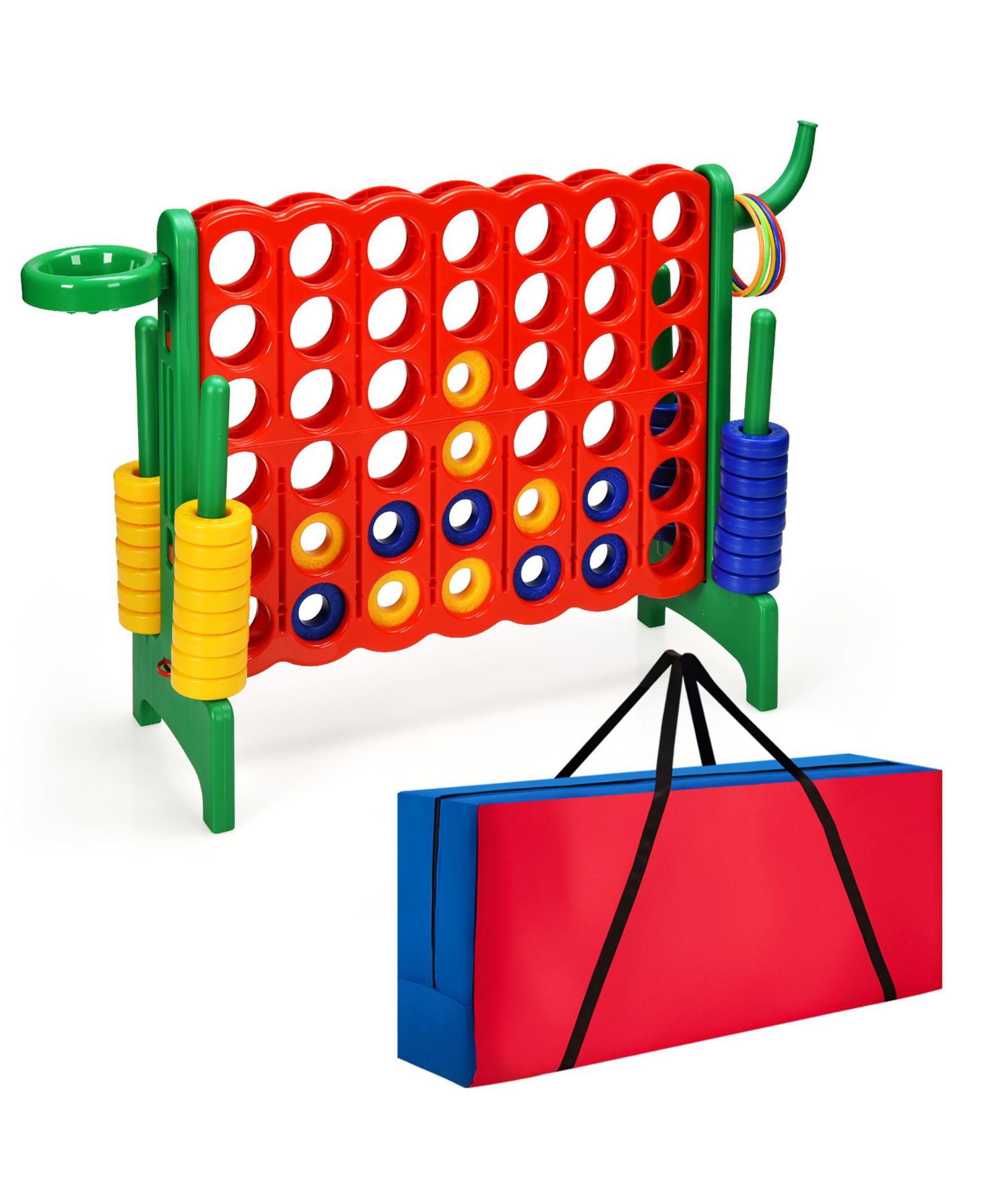 Набор игр Costway 2 Pcs Giant 4-IN-A-ROW Jumbo 4-to-Score с контейнером для хранения