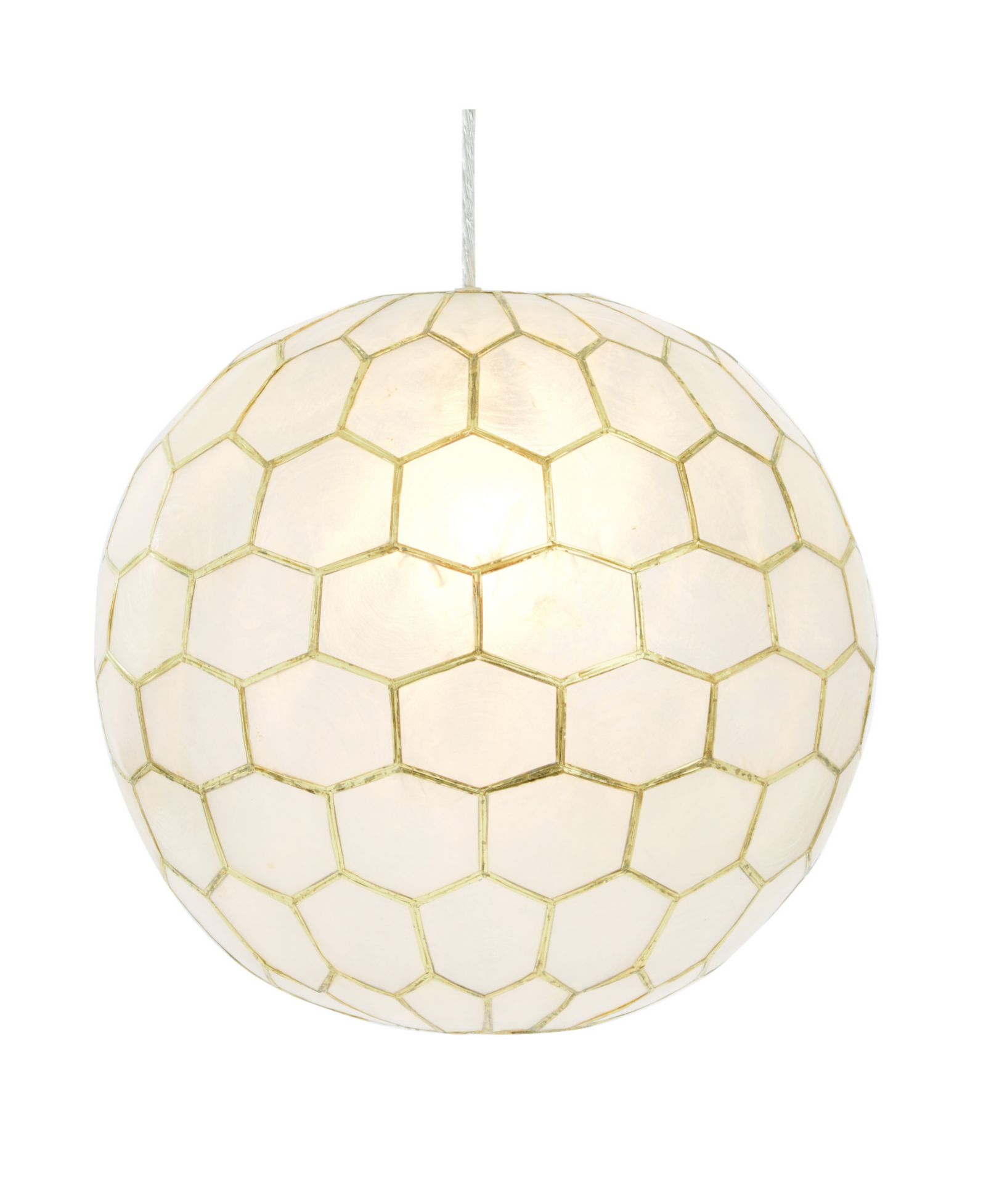 Storied Home Подвесной светильник Capiz Honeycomb Globe из белых ракушек